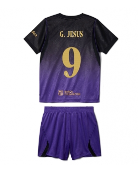 Billige Fotballdrakt Barcelona Gabriel Jesus #9 Replika Bortedraktsett Barn 2026-27 Kortermet (med bukser)